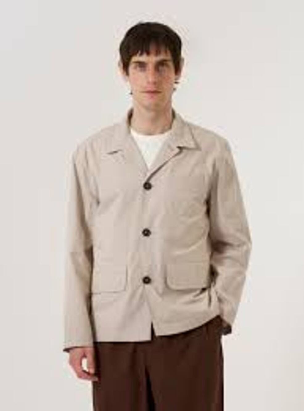 Universal Works Bakers Jacket Stone Ecru Cotton Twill Men's Medium Chore Coat